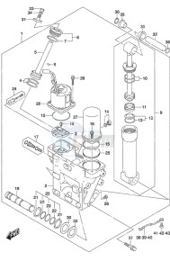 DF 250 drawing Trim Cylinder w/Transom (X) & (XX)