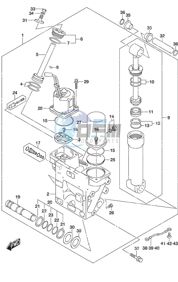 Trim Cylinder w/Transom (X) & (XX)