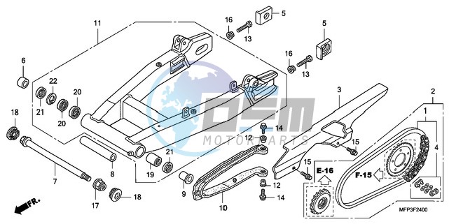 SWINGARM/CHAIN CASE