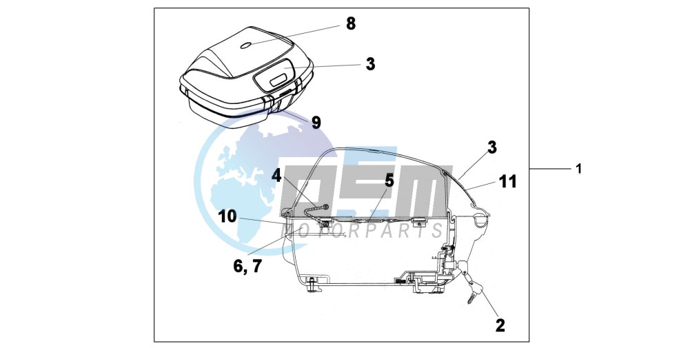 TOP BOX 45L CROWN BEIGE METALLIC