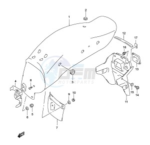 GZ250 (P19) drawing REAR FENDER (MODEL K3)