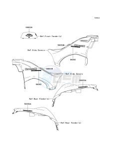 KVF 750 B (BRUTE FORCE 750 4X4I) (B6F-B7FA) B7F drawing DECALS-- B7F- -