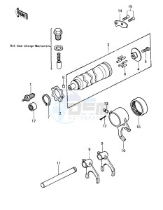 KZ 440 A [LTD] (A1) [LTD] drawing GEAR CHANGE DRUM & FORKS -- 80 A1- -