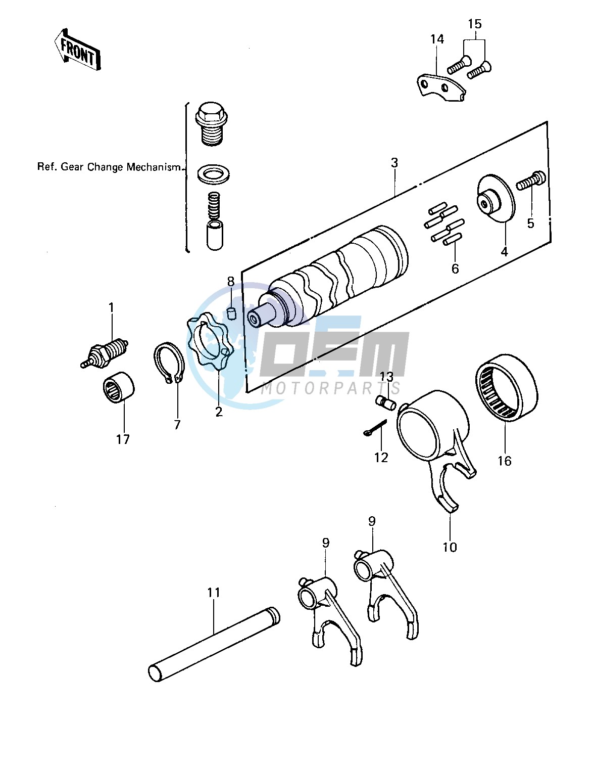 GEAR CHANGE DRUM & FORKS -- 80 A1- -