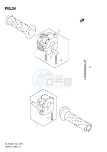 DL1000 (E24) V-Strom drawing HANDLE SWITCH