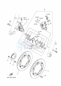 XSR700 MTM690 (BEF1) drawing FRONT BRAKE CALIPER