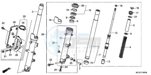 ST1300AE Pan Europoean - ST1300 UK - (E) drawing FRONT FORK