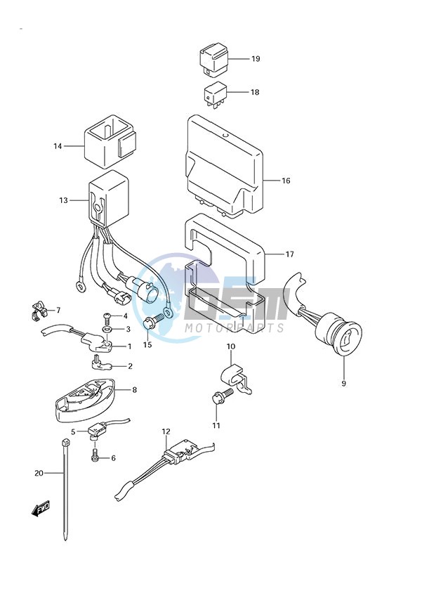 PTT Switch/Engine Control Unit (DF 250S)