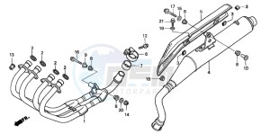 CB600F2 HORNET S drawing EXHAUST MUFFLER