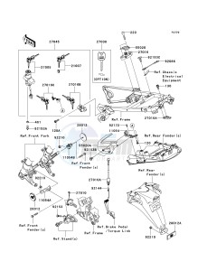 ZX 1400 A [NINJA ZX-14] (A6F-A7FA) A7F drawing IGNITION SWITCH_LOCKS_REFLECTORS