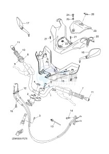 YP125RA (ABS) X-MAX125 ABS X-MAX (2DMA 2DMA) drawing STEERING HANDLE & CABLE