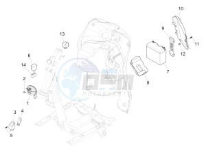 Liberty 125 4t 3v ie e3 drawing Remote control switches - Battery - Horn