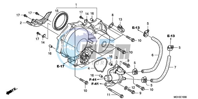 LEFT CRANKCASE COVER/WATE R PUMP