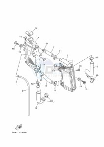 YZ125 (B4XN) drawing RADIATOR & HOSE