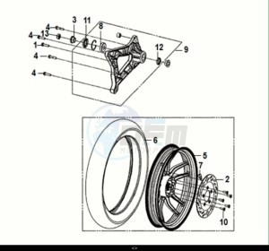 JET 14 125 LC ABS (XC12WX-EU) (E5) (M1) drawing REAR WHEEL