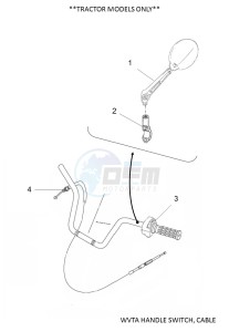 YFM700FWBD YFM70KP (B5KC) drawing WVTA HANDLE SWITCH, CABLE