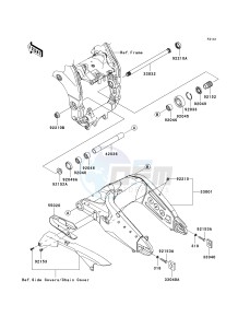 ZX 1000 E [NINJA ZX-10R] (E8F-E9FA) 0E9F drawing SWINGARM