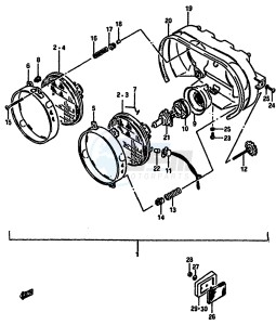 GSX-R750 (F-G-H) drawing HEADLAMP (MODEL F E1,2,4,6,15,16,17,21,22,24,25,39,53)