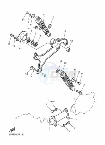 PW50 (2SAU) drawing REAR ARM & SUSPENSION