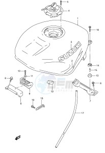 RGV250 (E1) drawing FUEL TANK (FOR F9H,F9J)