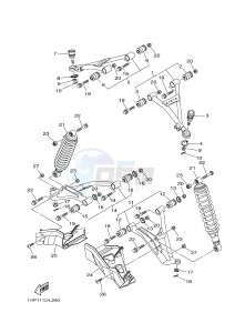 YFM550FWAD YFM550PLE GRIZZLY 550 EPS (2LB8 2LB9) drawing FRONT SUSPENSION & WHEEL