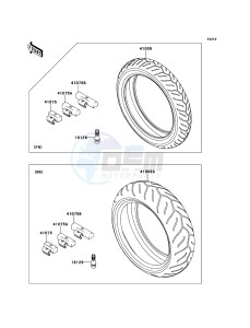 Z750 ABS ZR750MBF FR GB XX (EU ME A(FRICA) drawing Tires