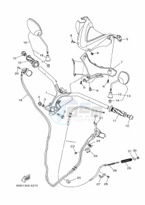 MWS155-A TRICITY 155 (BGD8) drawing STEERING HANDLE & CABLE