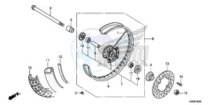 CRF125FE CRF125F Europe Direct - (ED) drawing FRONT WHEEL