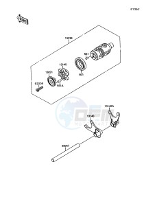 VN 1500 A [VULCAN 1500] (A10-A13) [VULCAN 1500] drawing GEAR CHANGE DRUM_SHIFT FORK-- S- -