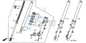 XL700VA9 UK - (E / ABS MKH SPC) drawing FRONT FORK