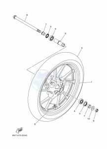 FZN250 (B8H5) drawing FRONT WHEEL