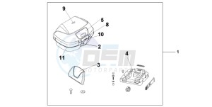 NSS250 drawing TOP BOX 45L EXCALIBUR GRAY METALLIC