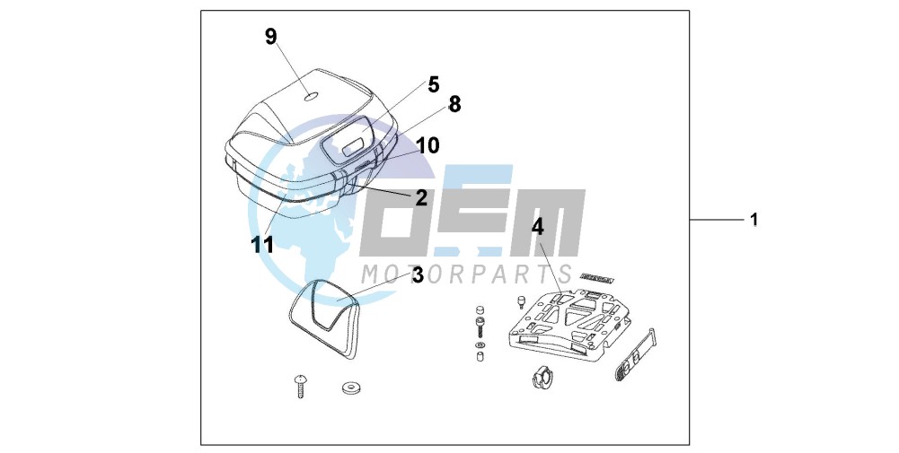 TOP BOX 45L EXCALIBUR GRAY METALLIC