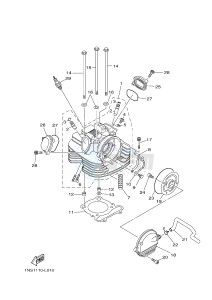 YFM350FWA YFM350DE GRIZZLY 350 4WD (1NSD 1NSE 1NSF) drawing CYLINDER HEAD