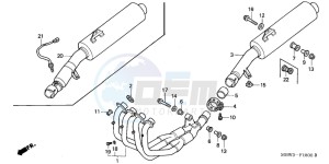 CBR600F drawing EXHAUST MUFFLER