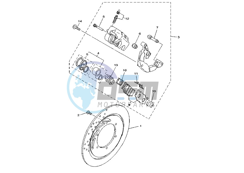 FRONT BRAKE CALIPER MY98-00