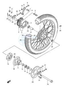 GN250 (E2) drawing REAR WHEEL (GN250T W X Y)