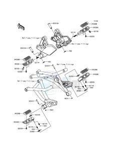 VERSYS 1000 KLZ1000BFF FR GB XX (EU ME A(FRICA) drawing Footrests