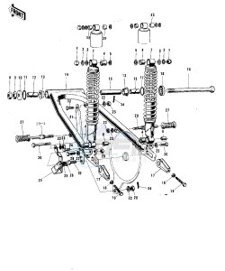 F9 A (-A) 350 drawing SWING ARM_SHOCK ABSORBERS -- 72-73 F9_F9-A 350- -