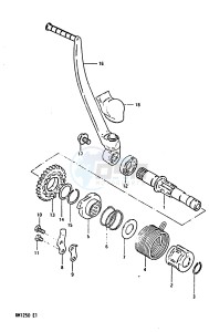 RM125 1983 drawing KICK STARTER