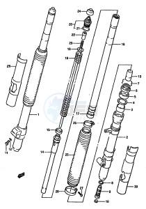 RM125 (G-H-J) drawing FRONT FORK (MODEL J)