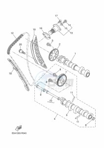 XSR700 MTM690-U (BJW1) drawing CAMSHAFT & CHAIN