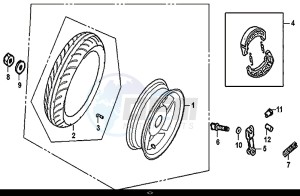 CROX 50 (25 KM/H) (AE05WA-NL) (E4) (L8-M1) drawing REAR WHEEL