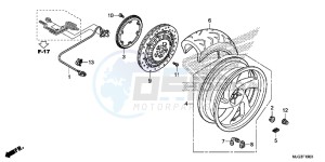 GL1800BD F6B Bagger - GL1800BD UK - (E) drawing REAR WHEEL