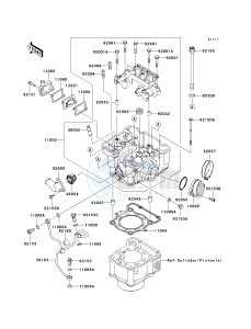 KLX 250 W [KLX250SF] (W9F) W9F drawing CYLINDER HEAD