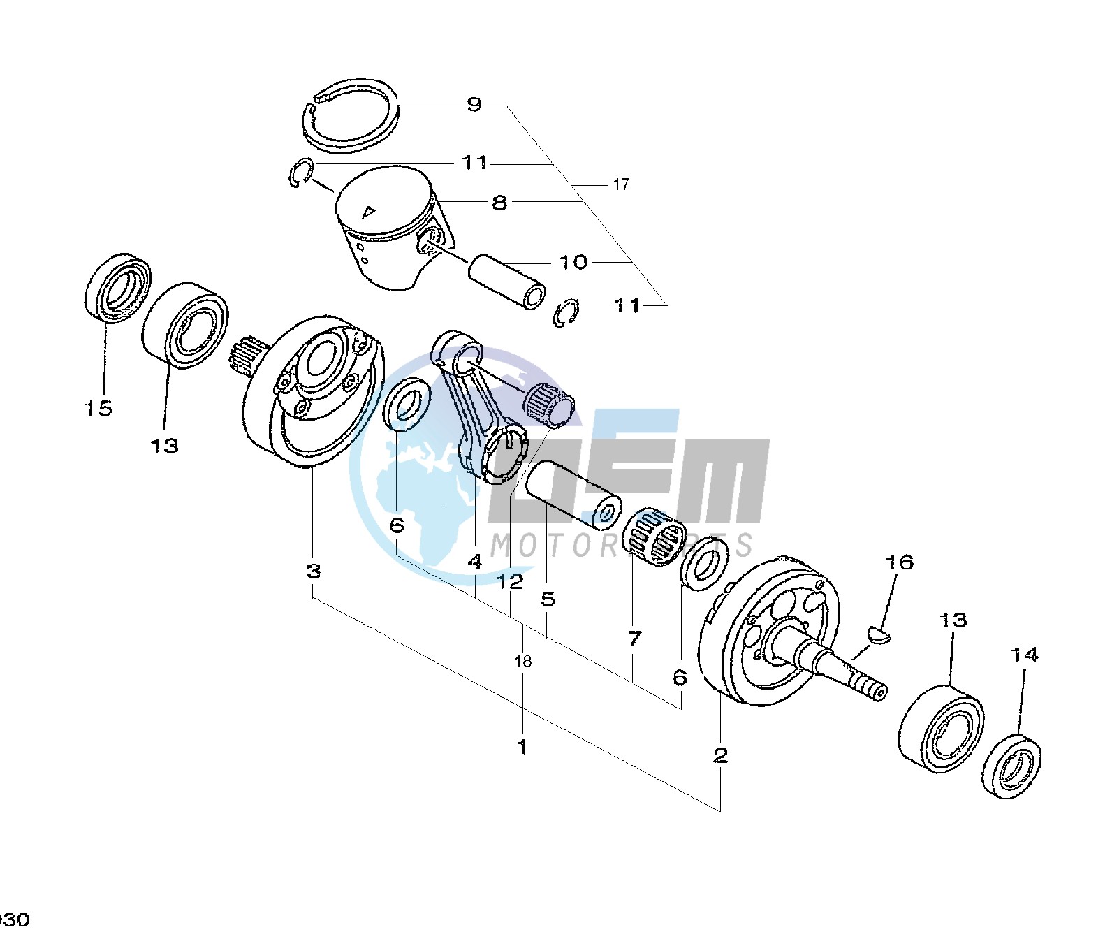 CRANKSHAFT AND PISTON