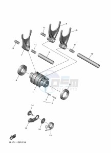 YZ450F (BHR6) drawing SHIFT CAM & FORK