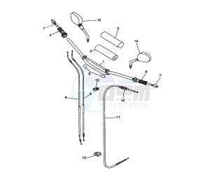 XT X 660 drawing STEERING HANDLE AND CABLE