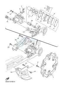 YZ250FX (B292 B293 B294 B294 B295) drawing REAR BRAKE CALIPER