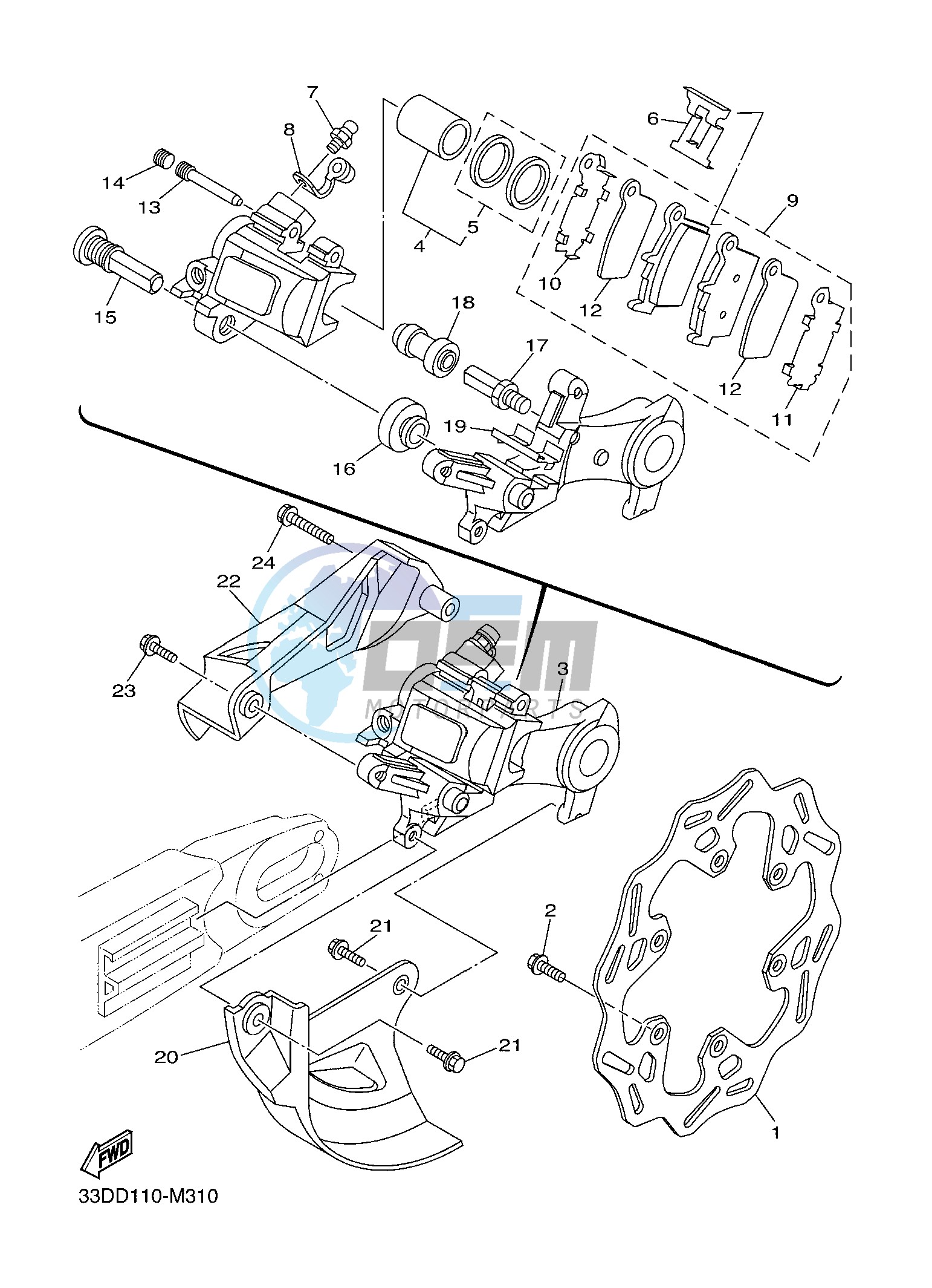 REAR BRAKE CALIPER